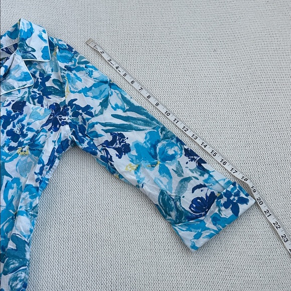 Ralph Lauren 100% Cotton Blue Floral Pajama Set Size Large - Picture 6 of 10